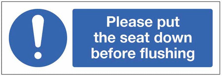 Please Put The Seat Down Before Flushing Sign - Ready Set SuppliedPlease Put The Seat Down Before Flushing Sign25498G