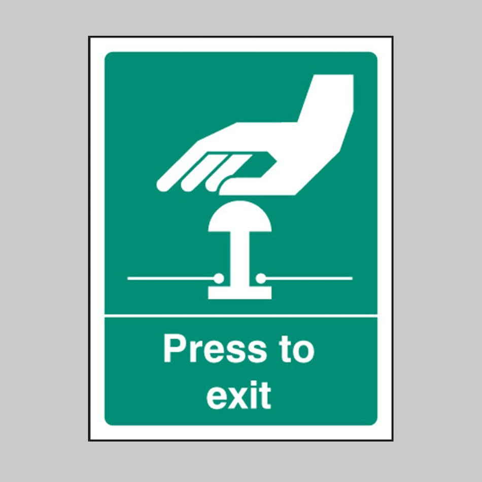 Press To Exit Sign - Ready Set SuppliedPress To Exit SignRigid Plastic12067A
