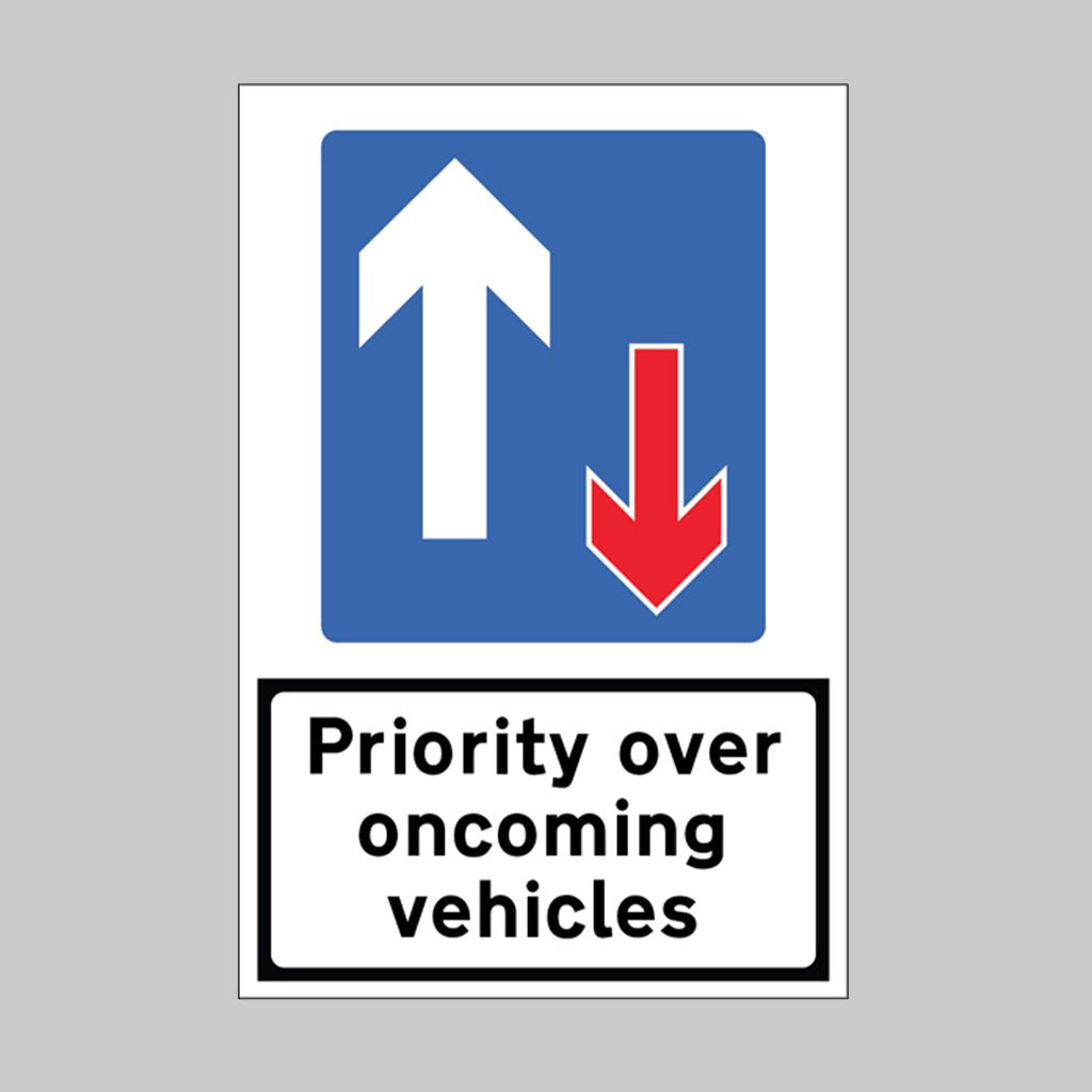 Priority Over Oncoming Traffic Reflective Fold Up Sign 900 x 600mm - Ready Set SuppliedPriority Over Oncoming Traffic Reflective Fold Up Sign 900 x 600mm57679