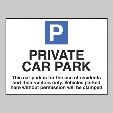 Private Car Park/Residents/Visitors Only Sign - Ready Set SuppliedPrivate Car Park/Residents/Visitors Only Sign17534K