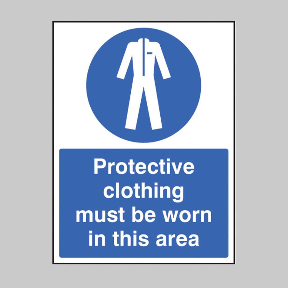 Protective Clothing Must Be Worn In Area Sign - Ready Set SuppliedProtective Clothing Must Be Worn In Area SignRigid Plastic15603E