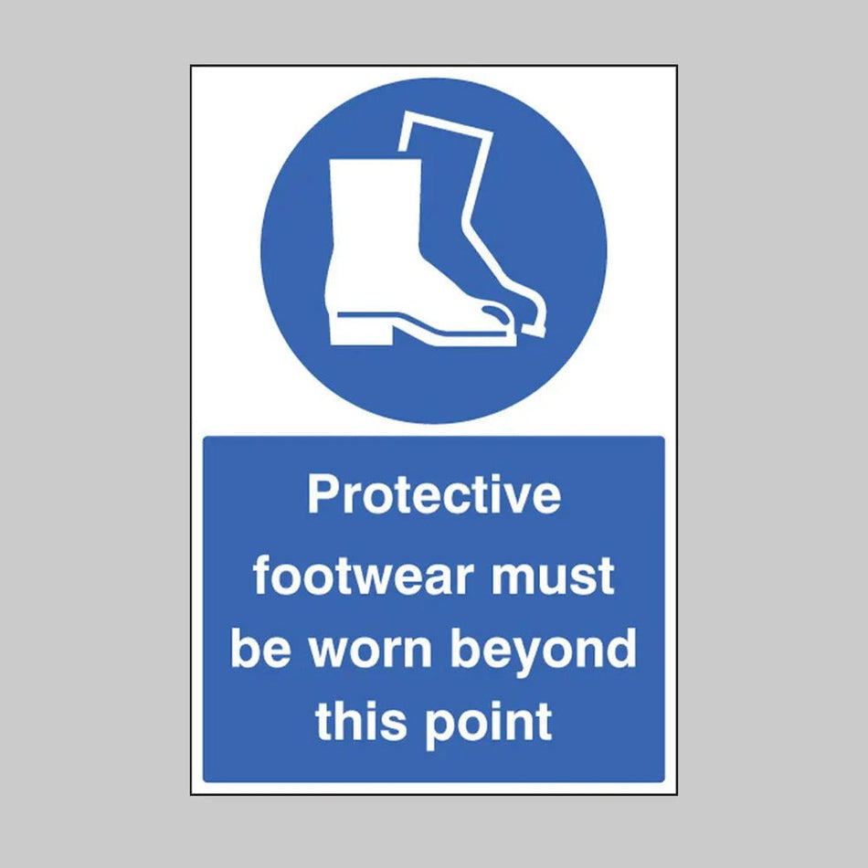 Protective Footwear Must Be Worn Beyond This Point Floor Graphic 400 x 600mm (External Grade) - Ready Set SuppliedProtective Footwear Must Be Worn Beyond This Point Floor Graphic 400 x 600mm (External Grade)53587