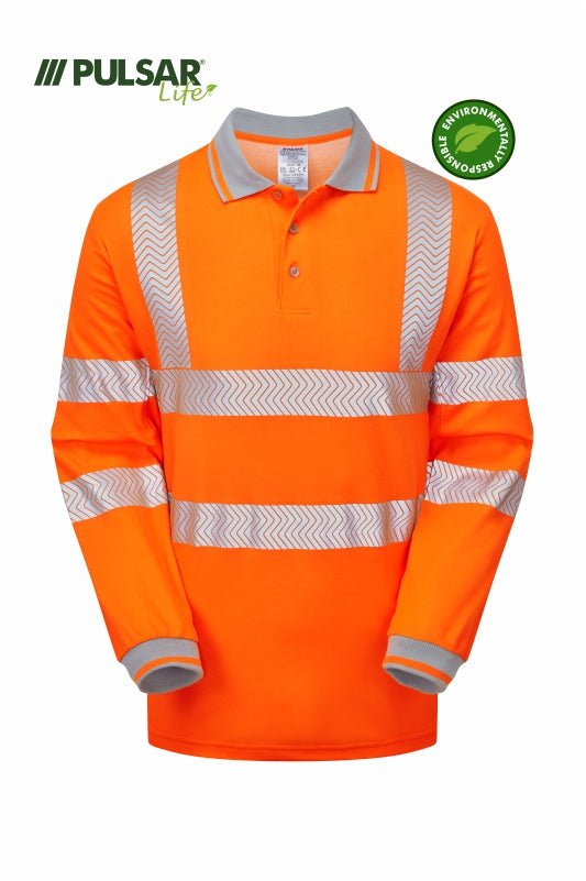Pulsar Life Men's HV Orange LS Polo Shirt - Ready Set SuppliedPulsar Life Men's HV Orange LS Polo Shirt2XLRSS-PUL-0039