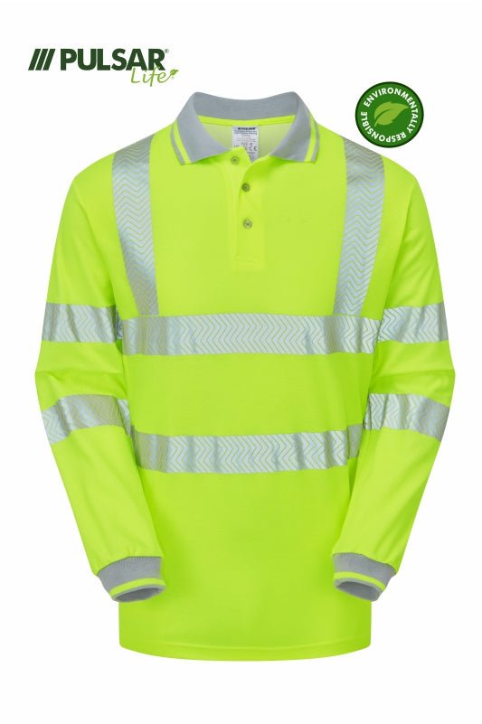 Pulsar Life Men's HV Yellow LS Polo Shirt - Ready Set SuppliedPulsar Life Men's HV Yellow LS Polo ShirtLRSS-PUL-0038