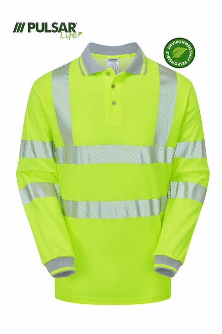 Pulsar Life Men's HV Yellow LS Polo Shirt - Ready Set SuppliedPulsar Life Men's HV Yellow LS Polo ShirtLRSS-PUL-0038