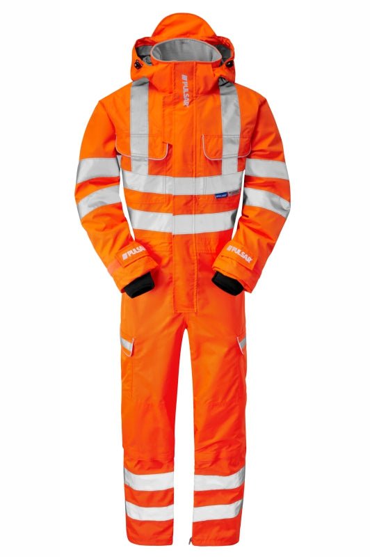 Pulsar Protect HV Orange Waterproof Coverall - Ready Set SuppliedPulsar Protect HV Orange Waterproof CoverallRegular LegRSS-PUL-0108