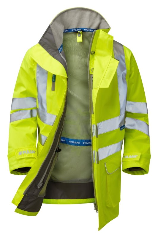 PULSAR® PROTECT HV Yellow Mesh Lined Storm Coat - Ready Set SuppliedPULSAR® PROTECT HV Yellow Mesh Lined Storm CoatSmall