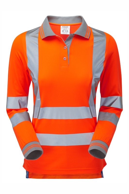 Pulsar Protect Women's HV Orange LS Polo Shirt - Ready Set SuppliedPulsar Protect Women's HV Orange LS Polo Shirt18RSS-PUL-0115