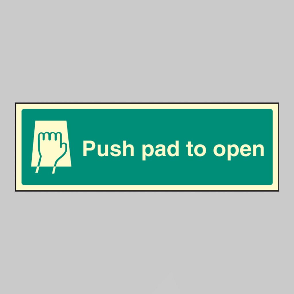 Push Pad to Open Sign - Design 2051 - Ready Set SuppliedPush Pad to Open Sign - Design 2051Ultra Bright (Class C) Photoluminescent Rigid32051G