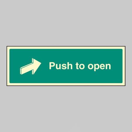 Push To Open Sign - Ready Set SuppliedPush To Open SignUltra Bright (Class C) Photoluminescent Rigid32050G