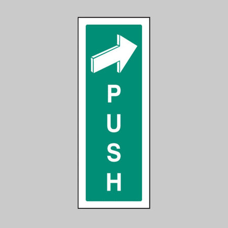Push With Arrow Right Sign - Ready Set SuppliedPush With Arrow Right SignRigid Plastic12070S