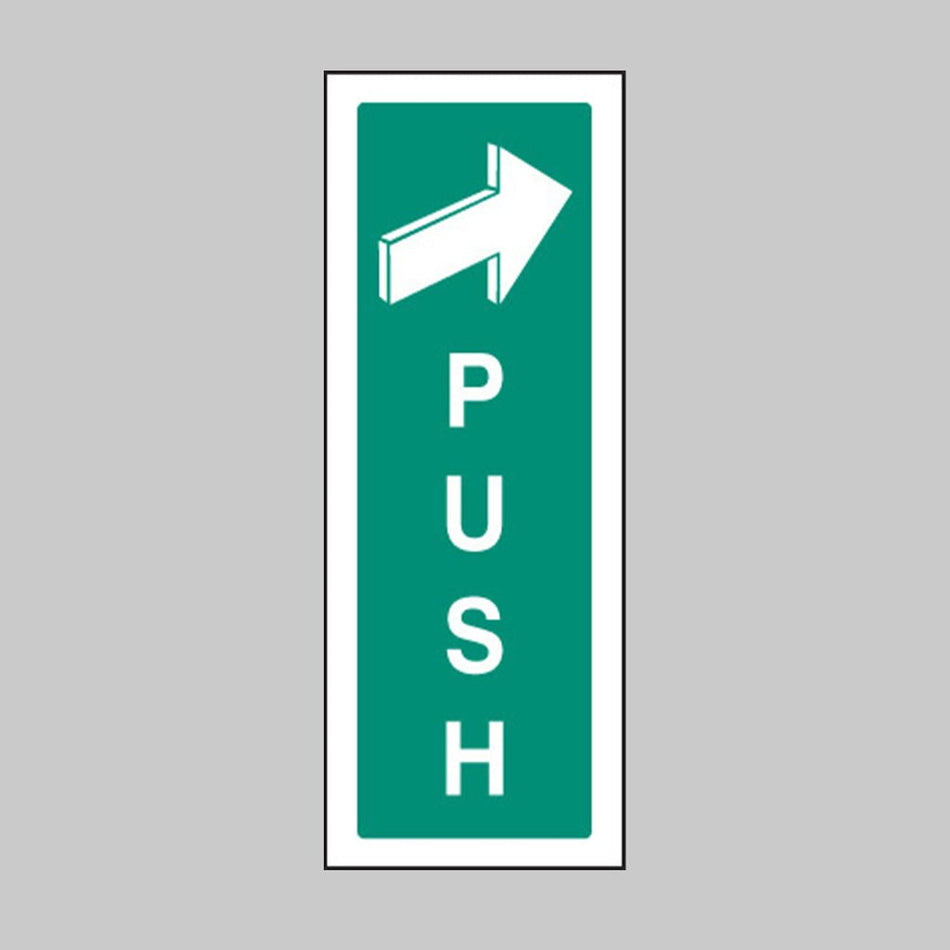 Push With Arrow Right Sign - Ready Set SuppliedPush With Arrow Right SignRigid Plastic12070S