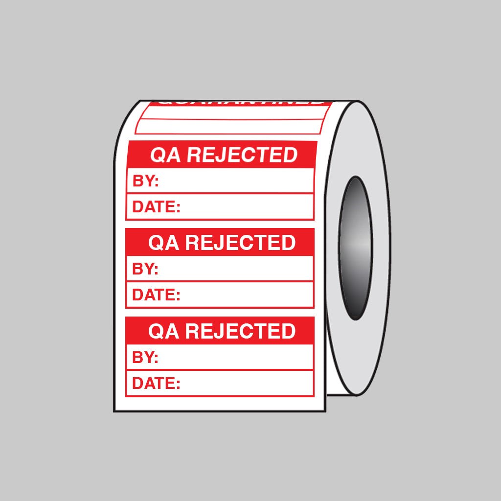 QA Rejected Labels Roll of 100 - Ready Set SuppliedQA Rejected Labels Roll of 10059749