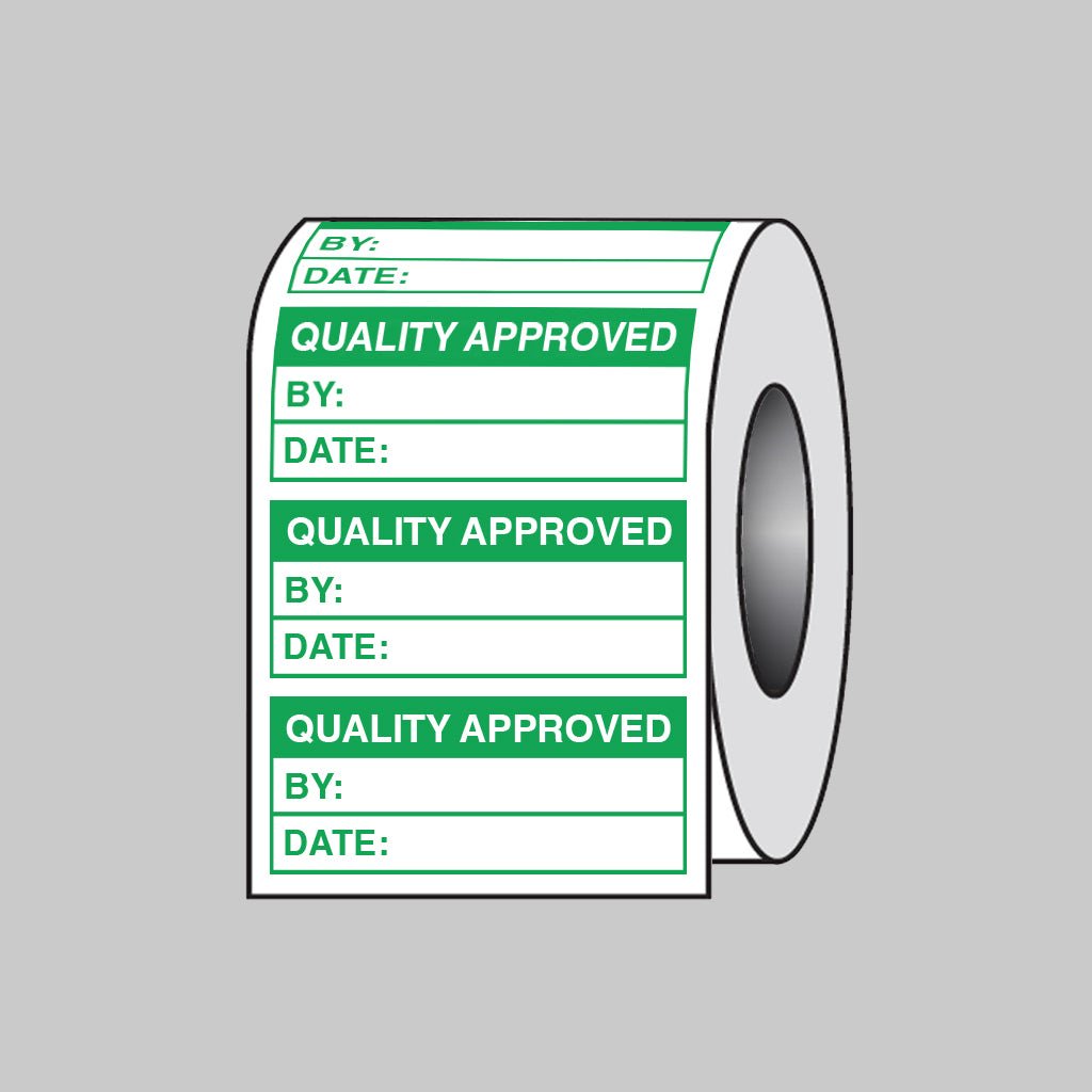 Quality Approved Labels Roll of 100 - Ready Set SuppliedQuality Approved Labels Roll of 10059754