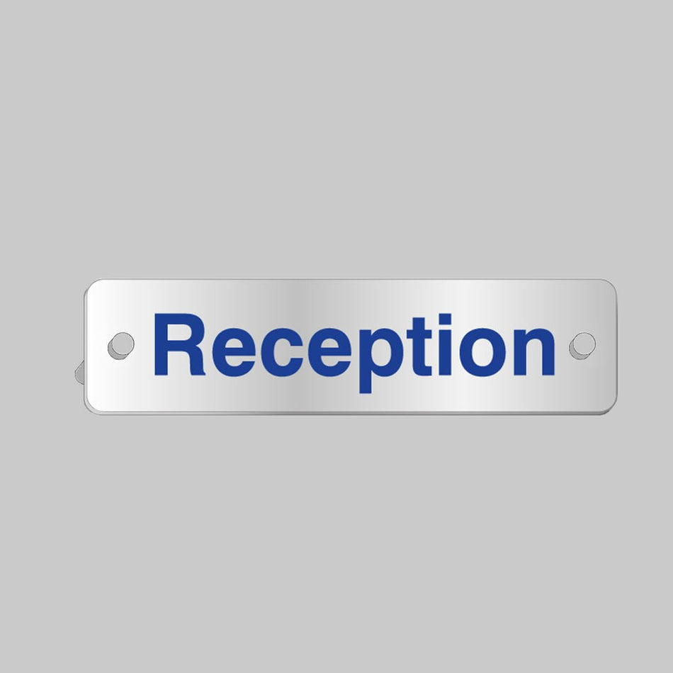Reception Visual Impact Aluminium Door Sign 200 x 50mm With Stand-Off Locators - Ready Set SuppliedReception Visual Impact Aluminium Door Sign 200 x 50mm With Stand-Off Locators59619