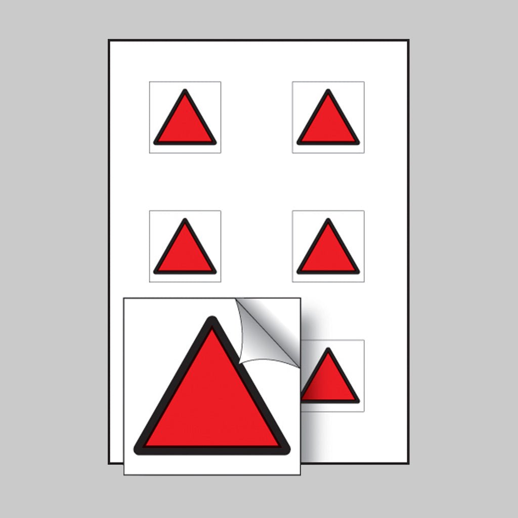 Red Triangle Vibration Safety 25 x 25mm - Sheet of 6 Self Adhesive Sign - Ready Set SuppliedRed Triangle Vibration Safety 25 x 25mm - Sheet of 6 Self Adhesive Sign55054
