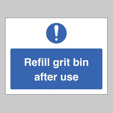 Refill Grit Bin After Use Sign - Ready Set SuppliedRefill Grit Bin After Use SignRigid Plastic15538E
