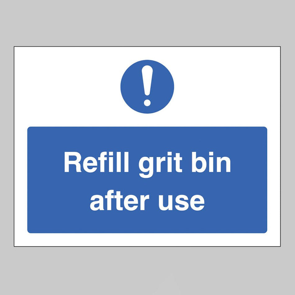 Refill Grit Bin After Use Sign - Ready Set SuppliedRefill Grit Bin After Use SignRigid Plastic15538E