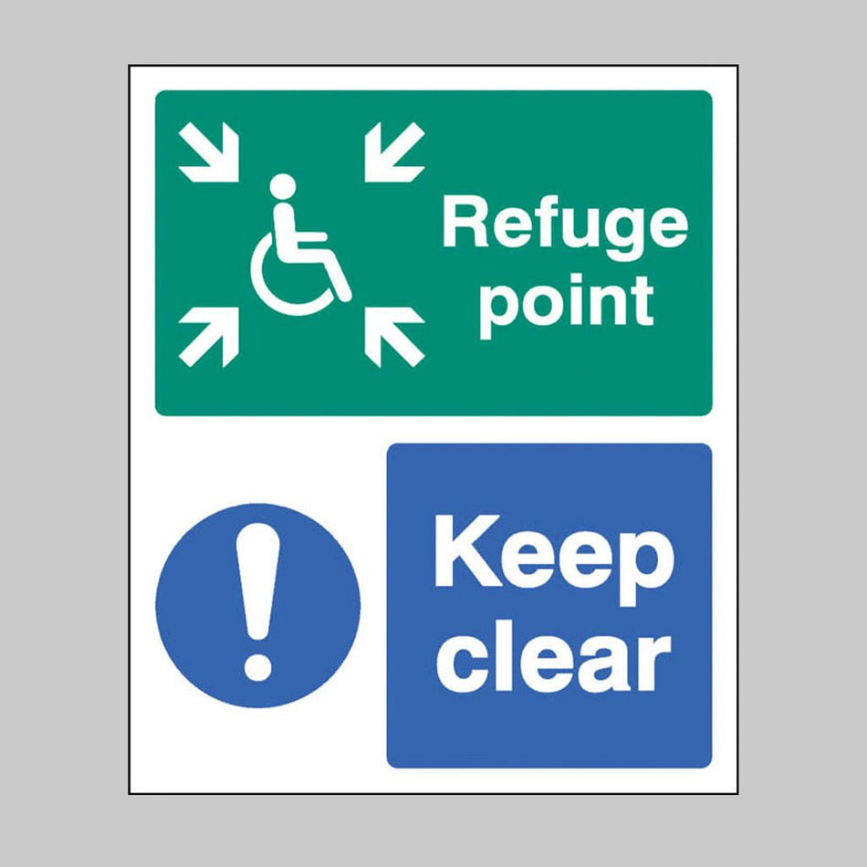 Refuge Point Keep Clear Sign - Ready Set SuppliedRefuge Point Keep Clear SignRigid Plastic12096E