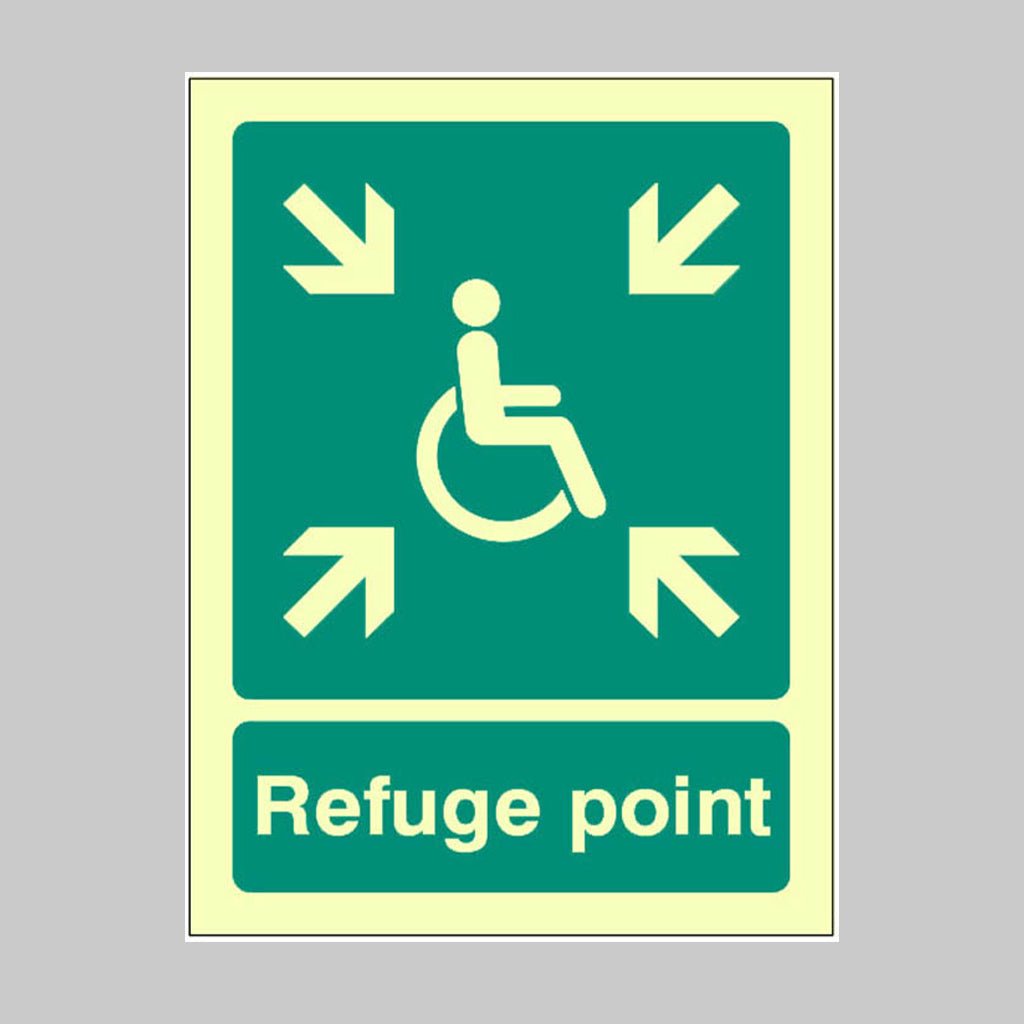 Refuge Point Sign - Ready Set SuppliedRefuge Point SignUltra Bright (Class C) Photoluminescent Rigid32095E