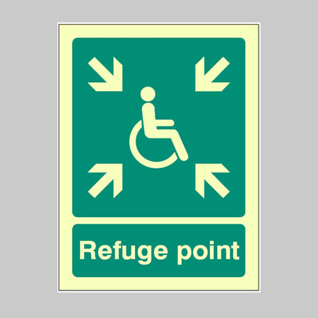 Refuge Point Sign - Ready Set SuppliedRefuge Point SignUltra Bright (Class C) Photoluminescent Rigid32095E