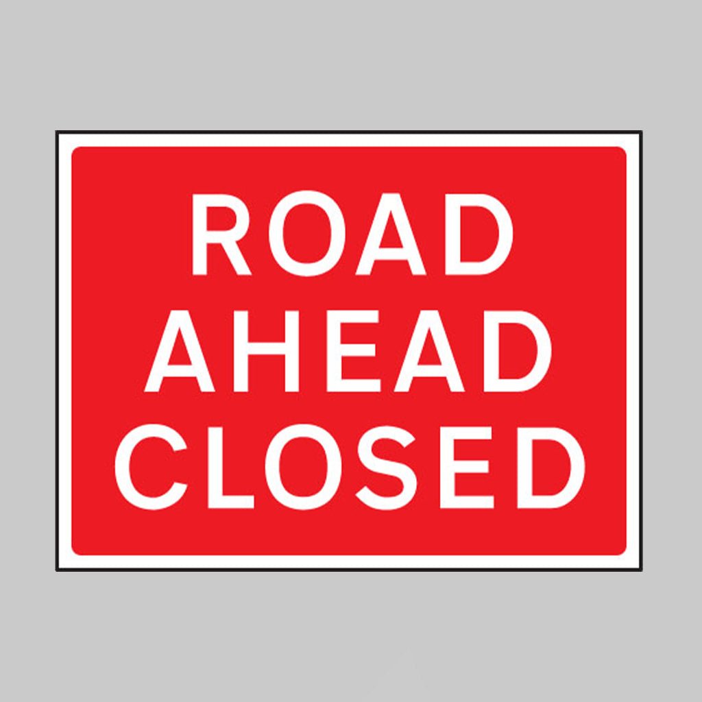 Road Ahead Closed 1050 x 750mm Class RA1 Zintec Sign - Ready Set SuppliedRoad Ahead Closed 1050 x 750mm Class RA1 Zintec Sign57908