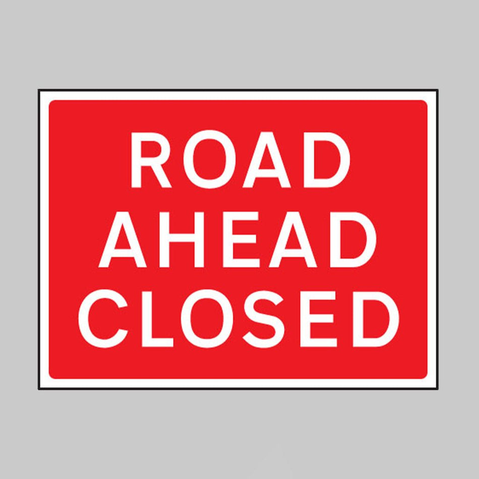 Road Ahead Closed 1050 x 750mm Class RA1 Zintec Sign - Ready Set SuppliedRoad Ahead Closed 1050 x 750mm Class RA1 Zintec Sign57908