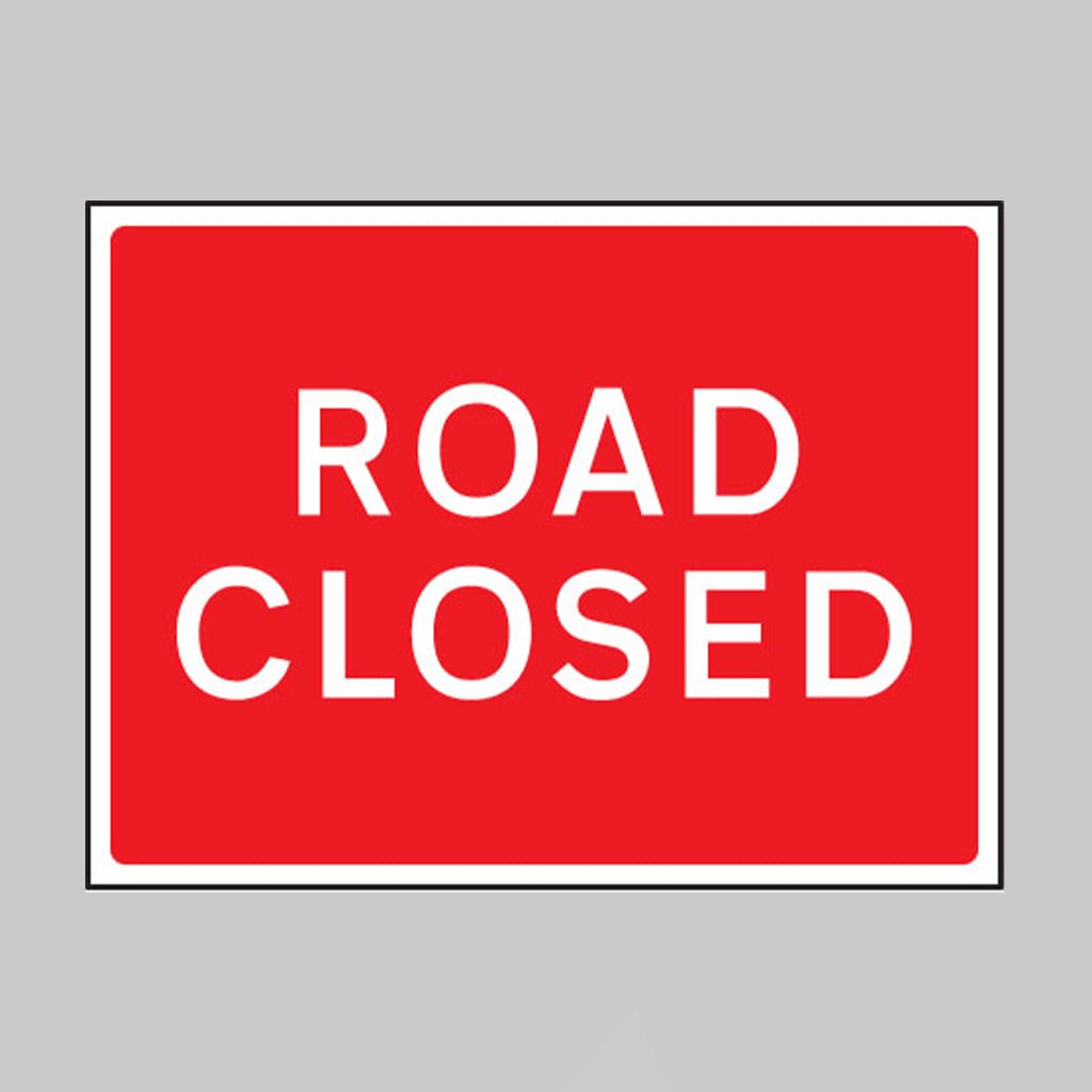 Road Closed 1050 x 750mm Class RA1 Zintec Sign - Ready Set SuppliedRoad Closed 1050 x 750mm Class RA1 Zintec Sign57907