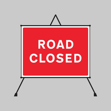 Road Closed Reflective Fold Up Sign 1050 x 750mm - Ready Set SuppliedRoad Closed Reflective Fold Up Sign 1050 x 750mm56558