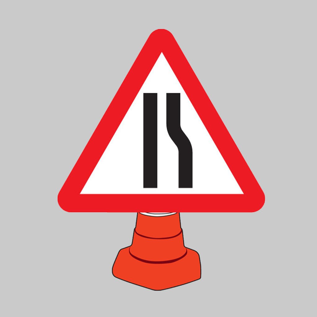 Road Narrowing Right Reflective Cone Sign 750mm Triangle (Cone Not Included) - Ready Set SuppliedRoad Narrowing Right Reflective Cone Sign 750mm Triangle (Cone Not Included)57655
