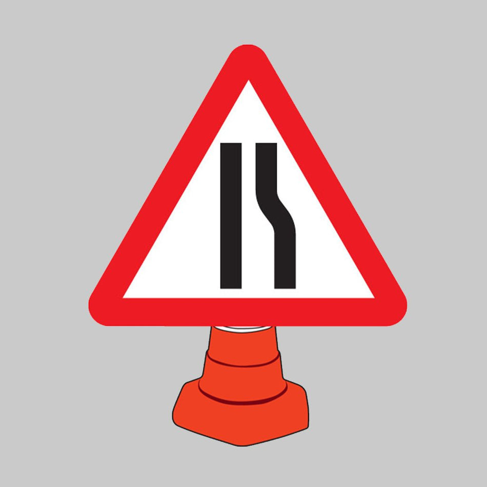 Road Narrowing Right Reflective Cone Sign 750mm Triangle (Cone Not Included) - Ready Set SuppliedRoad Narrowing Right Reflective Cone Sign 750mm Triangle (Cone Not Included)57655