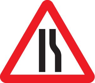 Road Narrows Right Side Class RA1 600mm Triangle With Channelling Sign - Ready Set SuppliedRoad Narrows Right Side Class RA1 600mm Triangle With Channelling Sign57865