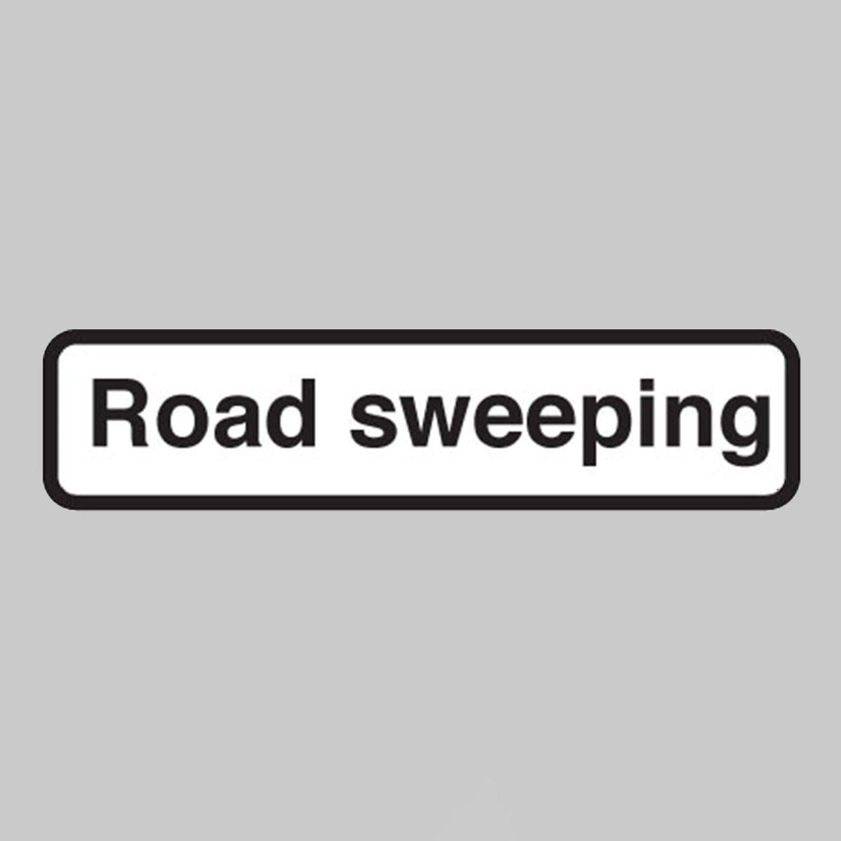 Road Sweeping Fold Up Supplementary Text With Rust Proof Press Studs (600mm Variant - 735 x 150mm) Sign - Ready Set SuppliedRoad Sweeping Fold Up Supplementary Text With Rust Proof Press Studs (600mm Variant - 735 x 150mm) Sign56553