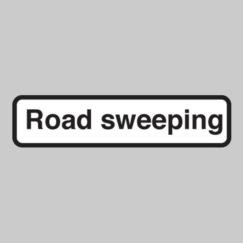 Road Sweeping Supplementary Text Plate for 750mm Fold-Up Signs - Ready Set SuppliedRoad Sweeping Supplementary Text Plate for 750mm Fold-Up Signs53728
