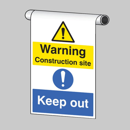 Roll Top - Warning Construction Site Keep Out Sign - Ready Set SuppliedRoll Top - Warning Construction Site Keep Out Sign56383