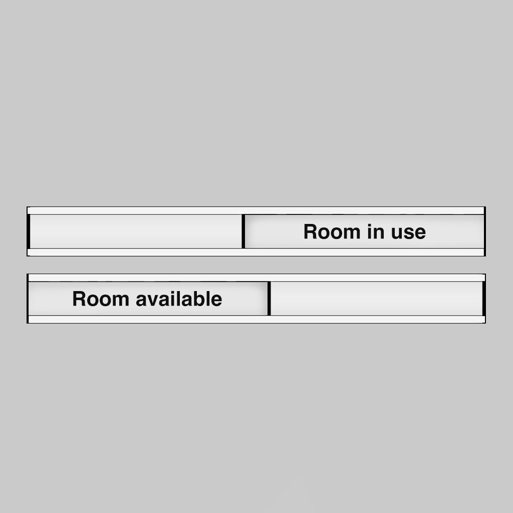 Room In Use/Room Available Door Slider 300 x 40mm Anodised Aluminium With Adhesive Backing Sign - Ready Set SuppliedRoom In Use/Room Available Door Slider 300 x 40mm Anodised Aluminium With Adhesive Backing Sign59147