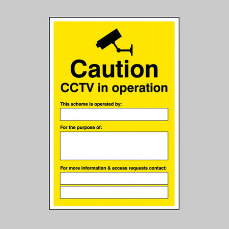 Caution CCTV in operation - with space for including scheme details
