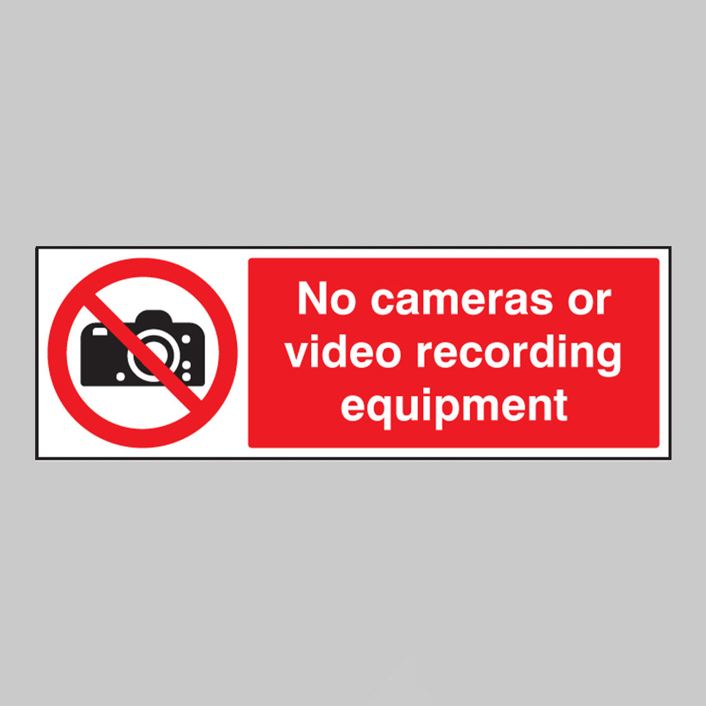 No cameras or video recording equipment
