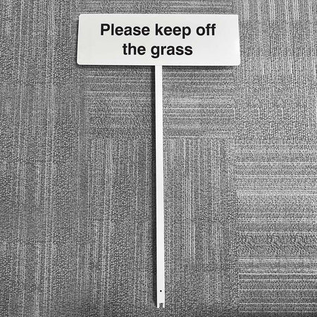 Please keep off the grass aluminium verge sign 450x150mm on post 800mm high