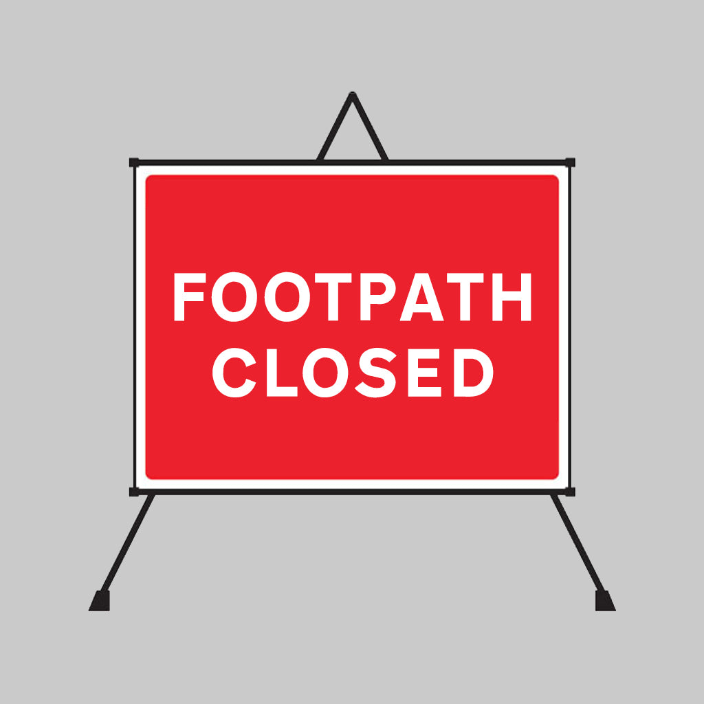 Footpath Closed reflective fold up sign 600x450mm