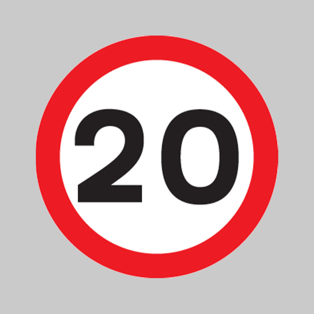 20 mph Class R2 Permanent 600mm Dia (3mm aluminium composite) c/w channelling