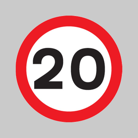 20 mph Class R2 Permanent 600mm Dia (3mm aluminium composite) c/w channelling