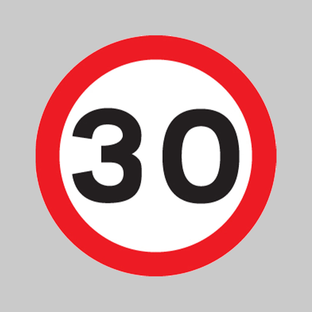 30 mph Class R2 Permanent 600mm Dia (3mm aluminium composite) c/w channelling