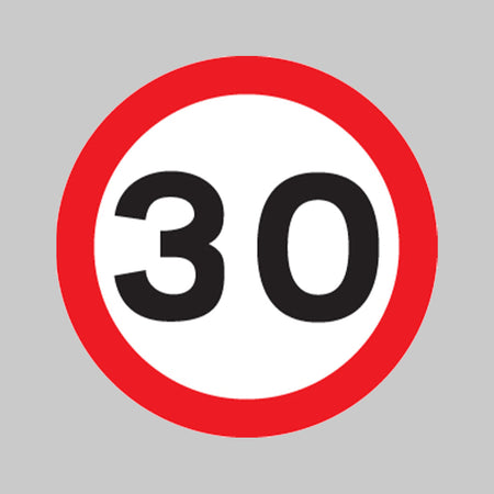 30 mph Class R2 Permanent 600mm Dia (3mm aluminium composite) c/w channelling