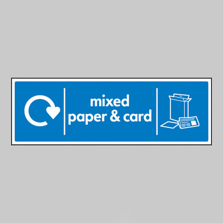 Mixed paper & card - WRAP Recycling sign