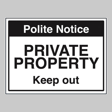 Notice private property Keep out