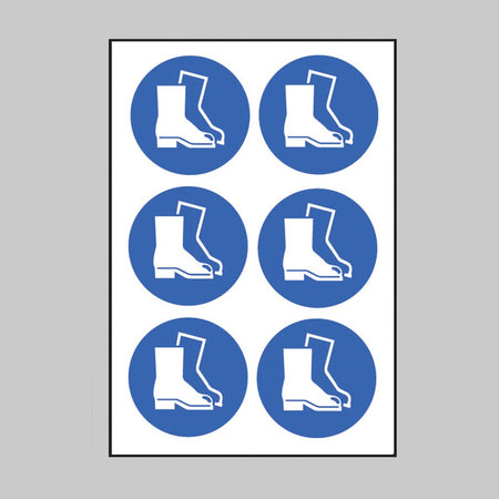 Safety Boots Symbol 100mm Dia - Sheet of 6 Peel 'N' Stick Labels - Ready Set SuppliedSafety Boots Symbol 100mm Dia - Sheet of 6 Peel 'N' Stick Labels55039
