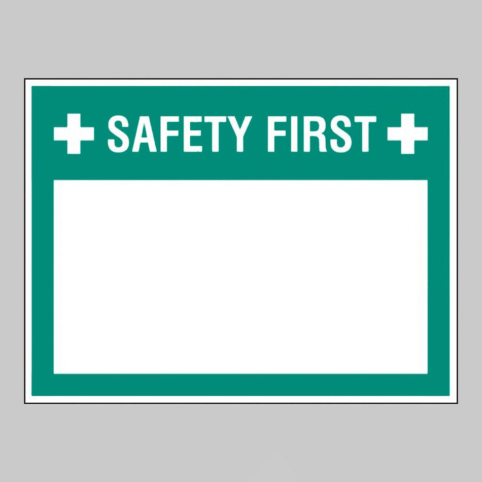 Safety First (Write Your Message), 450 x 600mm Rigid PVC With Wipe Clean Over Laminate Sign - Ready Set SuppliedSafety First (Write Your Message), 450 x 600mm Rigid PVC With Wipe Clean Over Laminate Sign54713