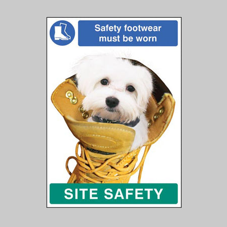 Safety Footwear Must Be Worn - Dog Poster 420 x 594mm Synthetic Paper - Ready Set SuppliedSafety Footwear Must Be Worn - Dog Poster 420 x 594mm Synthetic Paper57479
