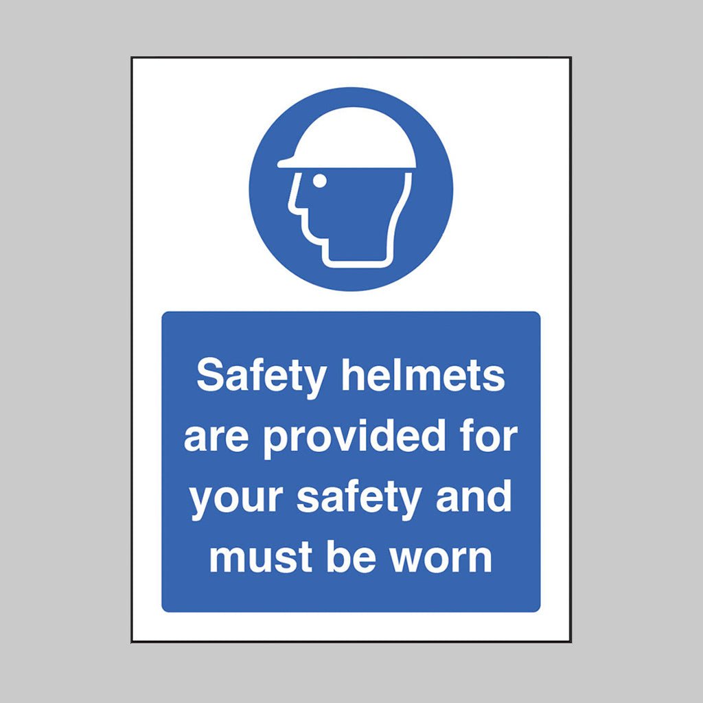 Safety Helmets Are Provided For Your Safety And Must Be Worn Sign - Ready Set SuppliedSafety Helmets Are Provided For Your Safety And Must Be Worn SignRigid Plastic15540E